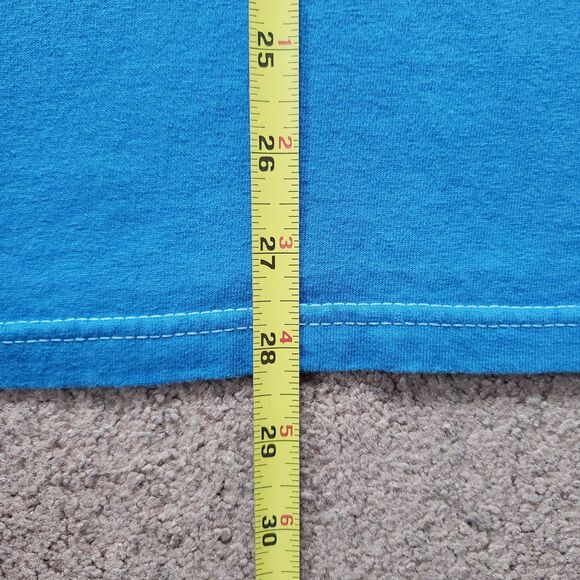 Vintage Occhio Marlin Size Large Mens 2 Tone Blue Double Side Pocket T-Shirt - Picture 7 of 8